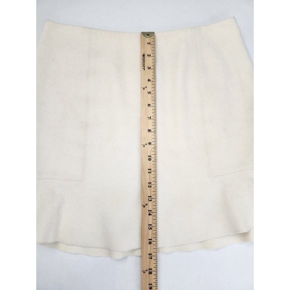 Madewell Boulevard Mini Skirt in Cream Women's Size 6 - Picture 11 of 11